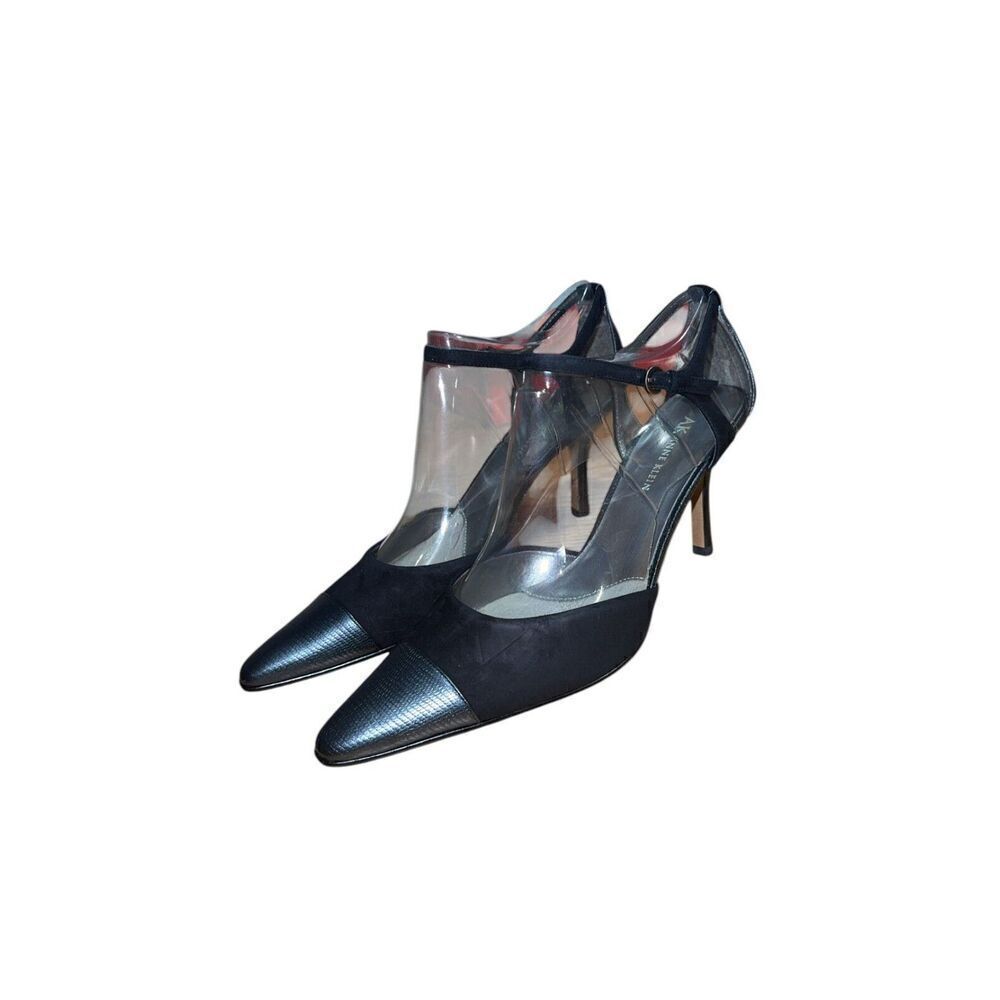Anne Klein Strappy Pointed Toe Pumps - Black - Suede Womens Size 9.5 READ DESCRP - Picture 9 of 11